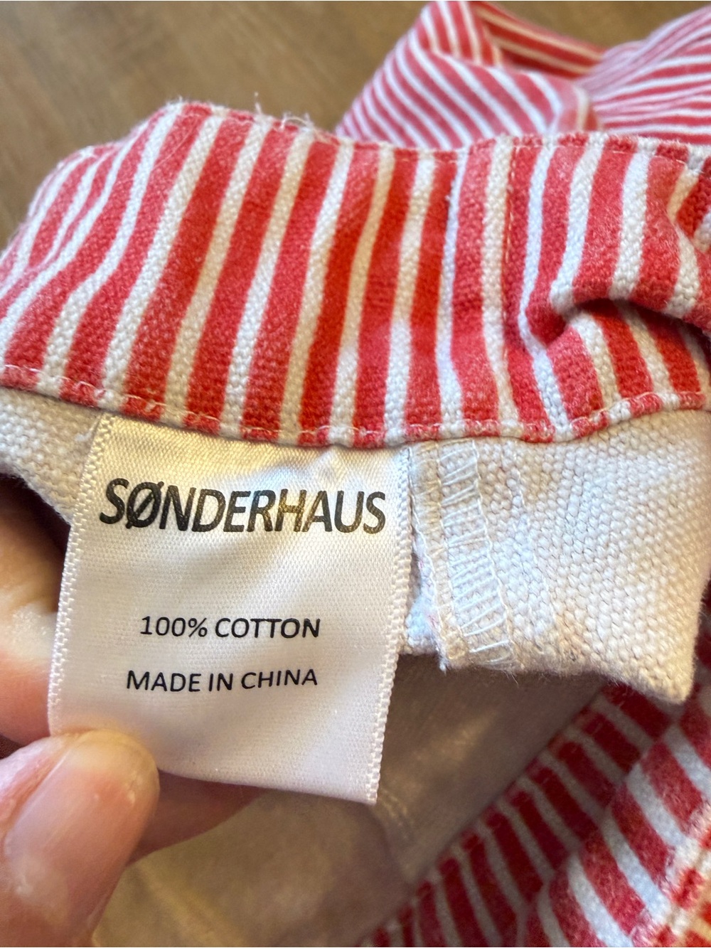 Sonderhaus Daphne Barrel Leg Red Striped Pants Artsy Scandi 100% Cotton XL - Picture 12 of 13